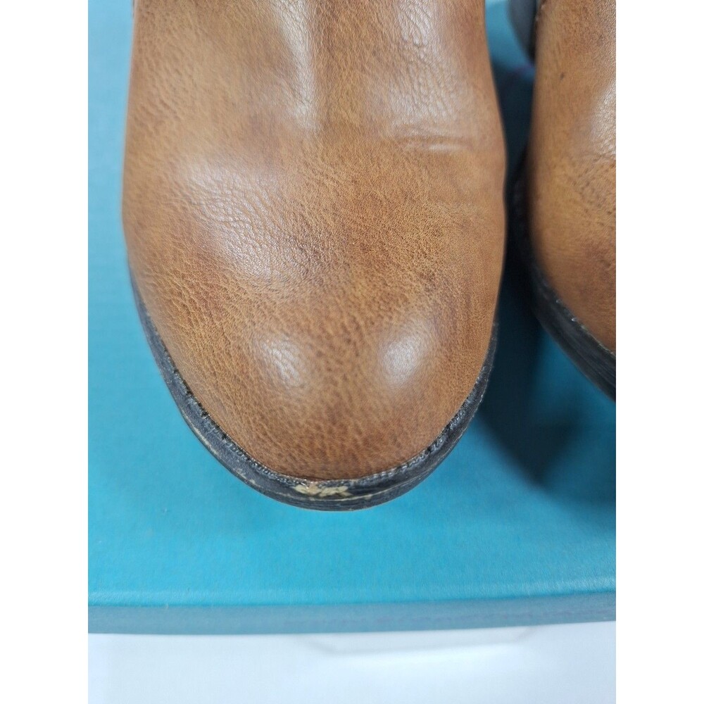Blowfish Brown Faux Leather Zip-Up Boots Women Size 7.5 Brown Sworn Bootie - Picture 2 of 14